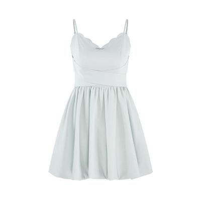 法式温柔风蓝色吊带连衣裙女早秋