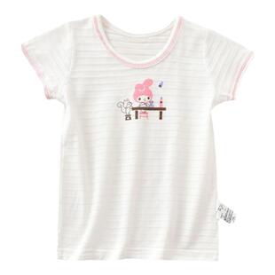 西松屋女童短袖t恤薄款背心短裤五分裤t恤女夏季女宝宝中大童套装