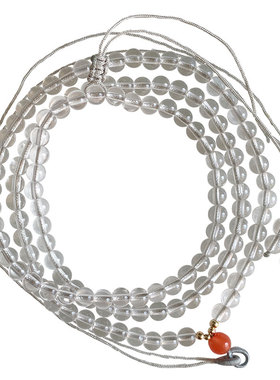 天然白水晶项链吊坠圆珠链挂绳