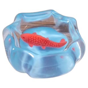 可爱调皮捞鱼小花猫公仔萌粒 娃娃屋diy装饰品配件迷你桌面小摆件