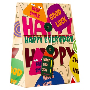 『Montilord』纸质收纳袋小号 Blessing文件袋礼品包装袋杂物袋购物袋收纳好帮手好运加厚办公家用ins风背景
