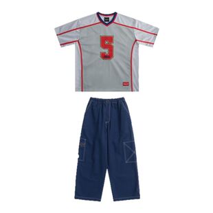 ROCKYROAD童装原创少儿街舞演出服球服套装hiphop街舞潮服短袖