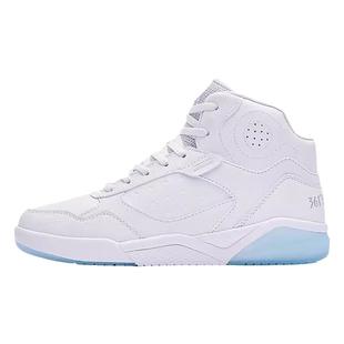 361度冬征加绒女鞋运动鞋冬季白色板鞋二棉鞋保暖休闲高帮板鞋子