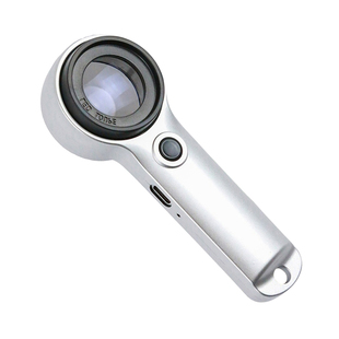 60X高清放大镜充电款中华茅丨台烟酒鉴定放大镜带紫光灯邮票验钞