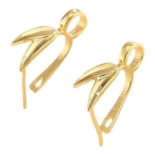 奢金轩925纯银小平安扣夹扣竹叶设计夹扣针diy配件吊坠扣头银扣头