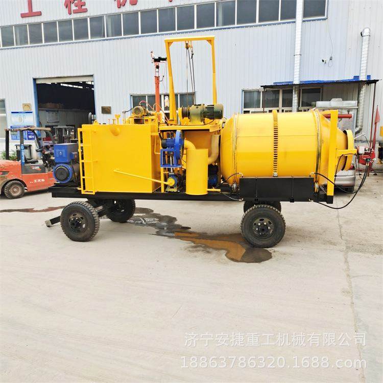 牵引式沥青拌合机 移动炒料沥青再生机 双层滚筒沥青混凝土拌合机