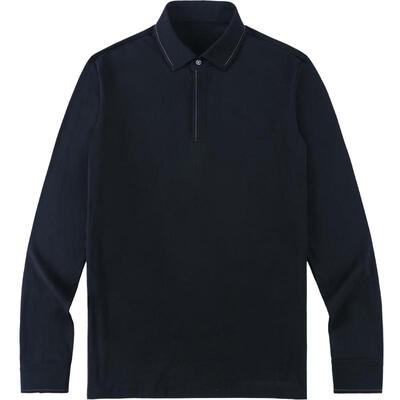 布先生中年商务翻领衬衫式T恤