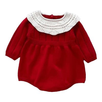 2024秋冬新款婴儿针织哈衣女宝宝