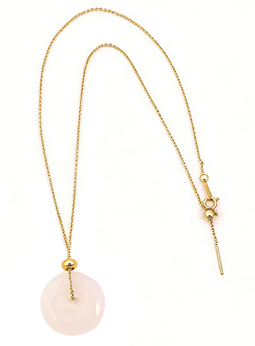 穿平安扣专用链包18k金0字链女款