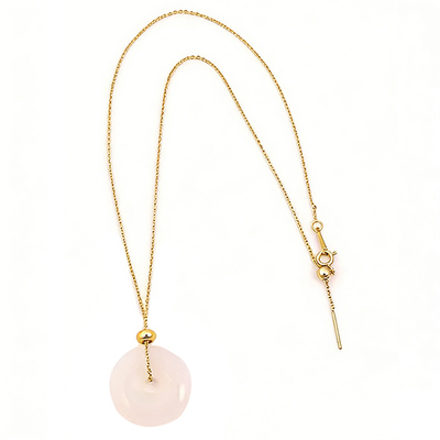 穿平安扣专用链包18k金0字链女款