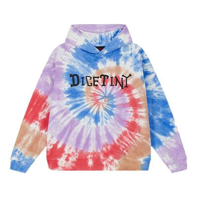 DICETINY 扎染漩涡印花情侣卫衣春季美式街头潮牌连帽衫男士上衣