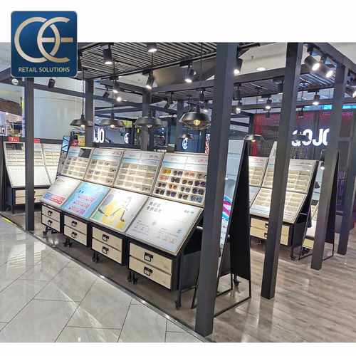 商场眼镜店展示柜货架 整店设计太阳眼镜展示架木质展柜立式柜台