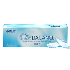 海昌隐形眼镜日抛盒30片O2BALANCE硅水凝胶透明片旗舰店官网正品