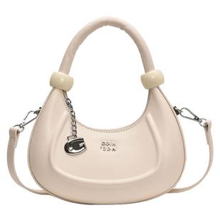 高级感小众包包女2025新款春夏季百搭斜挎包精致迷你小拎包半月包