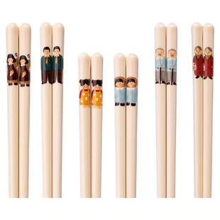 家庭分餐陶瓷筷子一家三口个人专用食品级一人一筷高档抗菌防霉