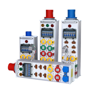 舞台电源箱灯光音响直通配电箱户外防水6/12路分线盒手提式插座箱