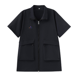 短款工作服男装夏薄款劳保服大褂工厂车间汽修防水尘耐脏罩衣男款