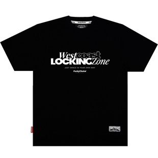 FunkyChoice街舞服装locking印花短袖夏季宽松亲肤透气圆领T恤男