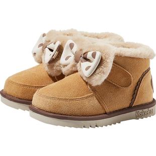 卡特兔儿童棉鞋男童冬季新款宝宝加绒加厚软底防滑女童鞋子雪地靴