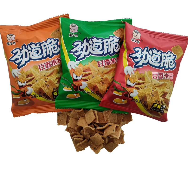福令郎勁道脆豆香鍋巴米片零食香辣薄脆片小包裝膨化休閑零食