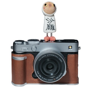 富士xe5真皮保护套手柄xm5手柄底座皮套x100vi相机套配件握把