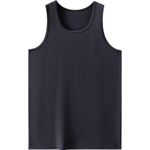 松山棉店小薄荷天丝男士背心白色无袖t恤莫代尔打底汗衫薄款透气