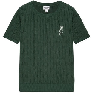 Juicy Couture橘滋针织衫女常青藤学院风休闲短袖T恤