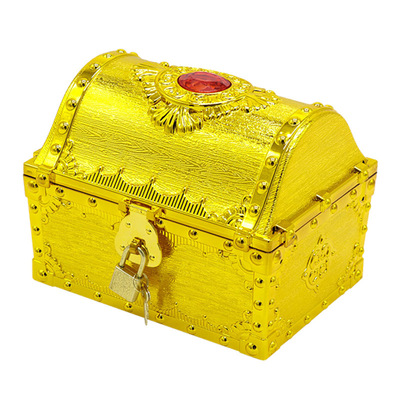 儿童玩具大宝箱海盗寻宝藏游戏道具金币宝石收纳盒密室百宝箱钱箱