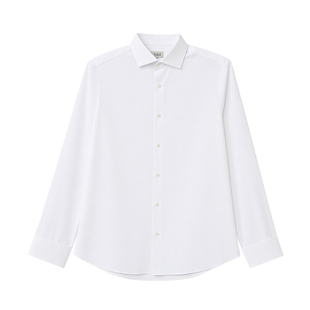 JODOLL乔顿男装长袖衬衫26年春商务修身柔软百搭职业正装白色衬衣