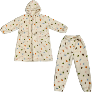 Bananagirl珊瑚绒睡衣女冬季新品加厚加绒长袍外穿家居服冬天套装