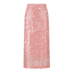 SHRO ENROEscape in ease 立体珠片后开叉长半裙银泰百货 301469