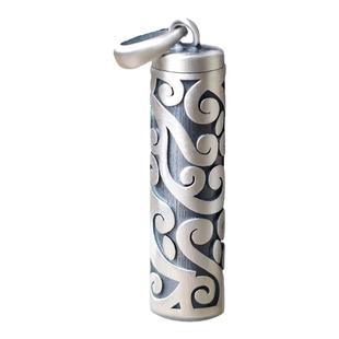 999足银唐草纹吊坠男女士款空心可以打开平安嘎乌盒守护项链礼物