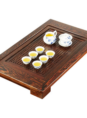 金灶鸡翅木实木茶盘整套茶具