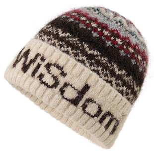 日系复古费尔岛风字母针织帽子女2025秋冬季新款保暖护耳毛线帽潮