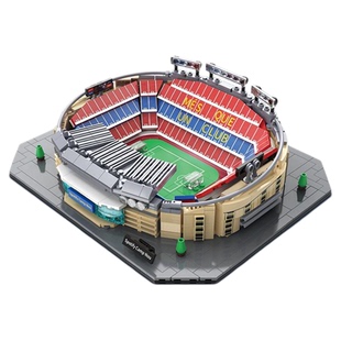 cada咔搭双鹰巴萨授权诺坎普球场积木拼装周边模型桌面摆件礼物