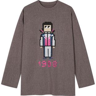 UOOYAA/乌丫经典「BABY MOSAIC」灰色胶印娃娃T恤