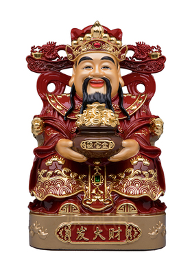 纯铜财神比干范蠡招财聚财摆件