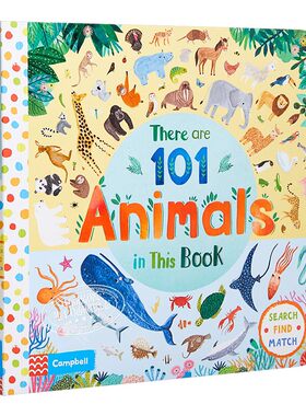 101种动物在这里 英文原版 There Are 101 Animals In This Book 翻翻纸板书 2-6岁 配对游戏活动书 进口图书 又日新