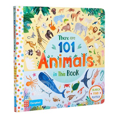 101种动物在这里 英文原版 There Are 101 Animals In This Book 翻翻纸板书 2-6岁 配对游戏活动书 进口图书 又日新