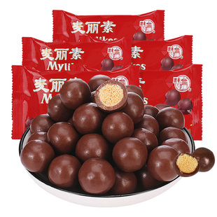 梁丰麦丽素巧克力豆糖果80g大包装休闲零食小吃（代可可脂）