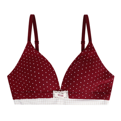 甜美性感波点红色内衣女薄款小胸