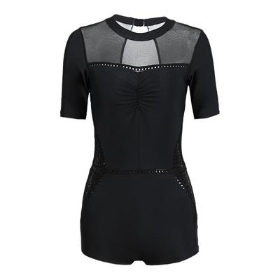 热浪夏保守遮肚性感连体平角泳衣