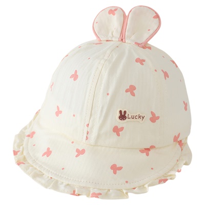 女婴儿遮阳帽子春秋薄款大帽檐鸭舌帽女宝宝公主小月龄防晒棒球帽
