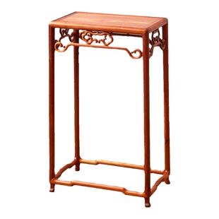 明式红木家具缅甸花梨木花架中式花盆架大果紫檀落地置物架花几