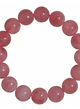 天然老矿马粉水晶手链粉晶芙蓉石