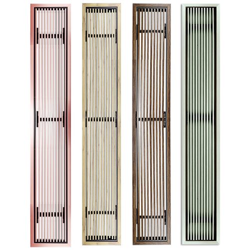 定制中央空调出风口木纹色风口窄边框线型隐藏内嵌式加长百叶格栅