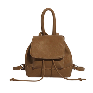 复古学院风双肩包包女2026新款韩版通勤背包少女感百搭手提水桶包