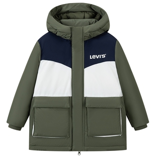 Levis李维斯儿童长款羽绒服男女童2025冬季新款保暖外套加厚童装