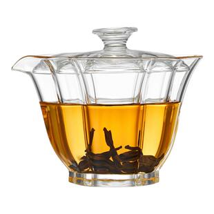 美斯尼玻璃盖碗茶杯耐高温三才盖碗单个高档泡茶碗功夫茶具手抓壶