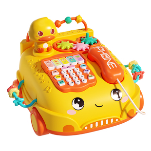 儿童早教电话机益智玩具男女孩仿真座机音乐手机双语1宝宝2可啃咬